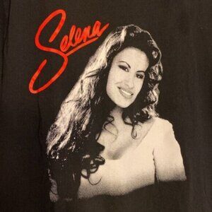 VTG Alstyle Selena Band Graphic T Shirt Womens Medium Black Quintanilla Crew